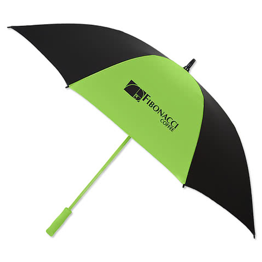 60" Arc Splash of Color Golf Umbrella in Black with Royal