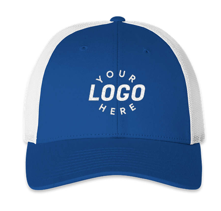 Richardson Stretch Fit Trucker Hat in Royal / White