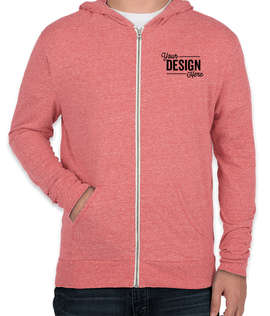Canada - Threadfast Tri-Blend Full Zip T-shirt Hoodie - Color: Red Triblend
