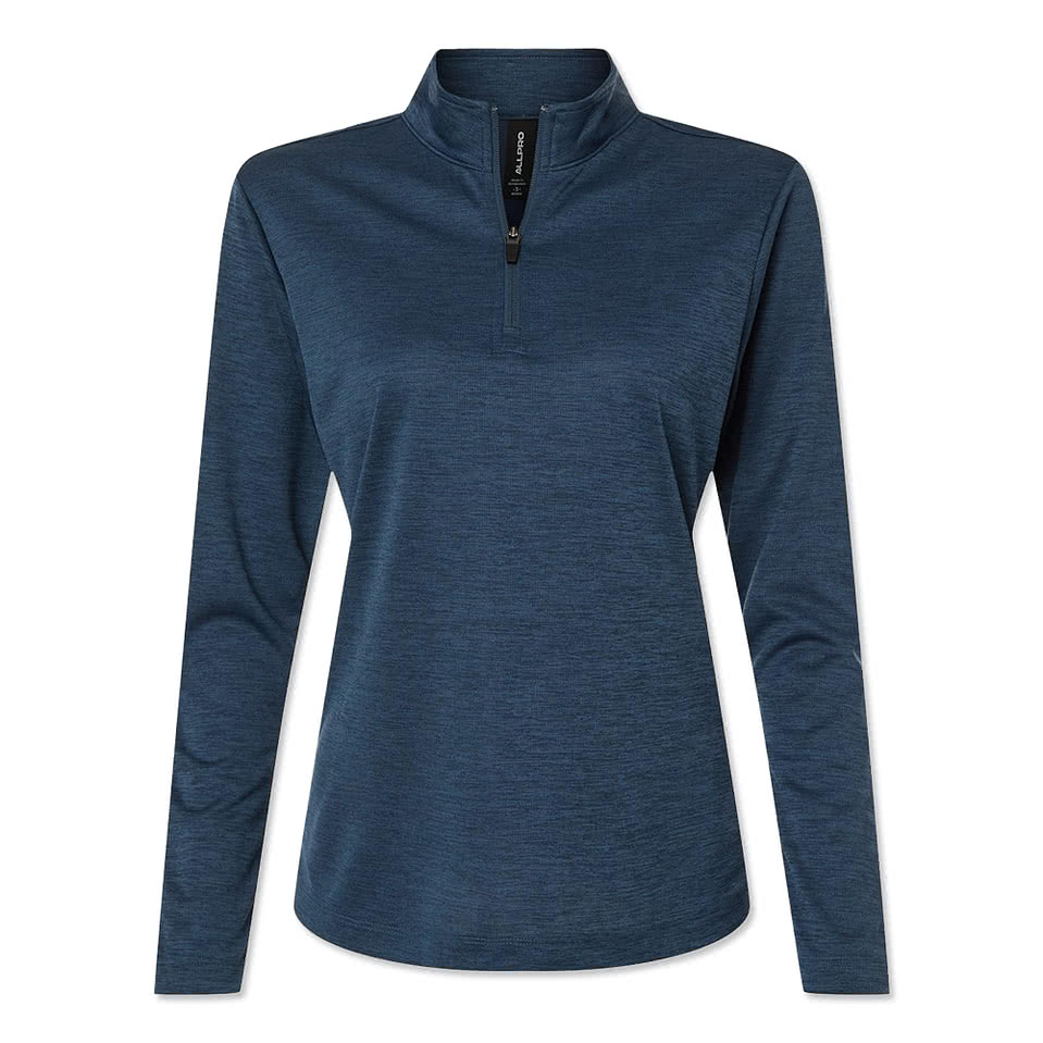 AllPro Women's Pro-Lock Melange Quarter Zip Performance Shirt