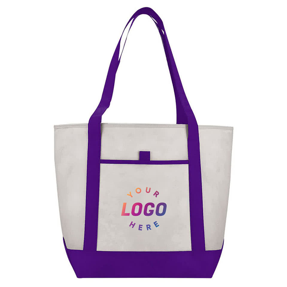 Lighthouse Medium Non-Woven Pocket Tote Bag