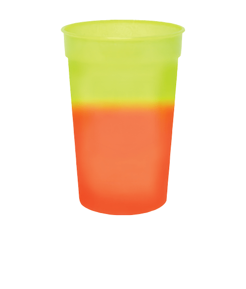 12 oz. Mood Plastic Stadium Cup in Yellow To Orange