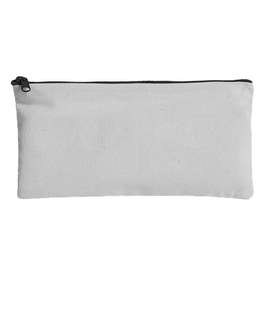 Large Colored Canvas Pouch with Colored Zipper - Color: Overcast/ Black