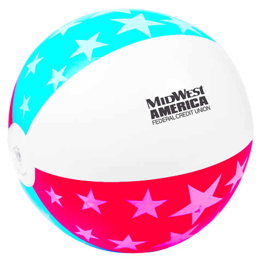 16" Patriotic Inflatable Beach Ball in MULTICOLOR