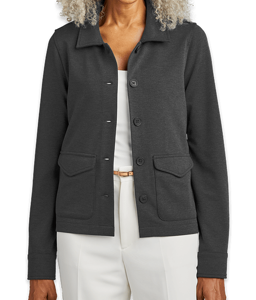 Brooks Brothers Women’s Stretch Button Cardigan in Windsor Grey Heather