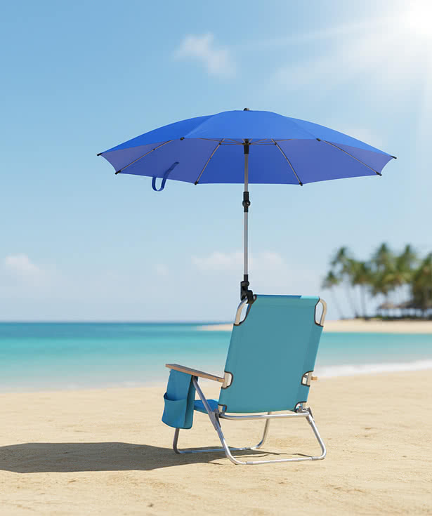 50" Arc SPF 50 Chair Umbrella With Recycled Canopy