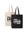 Medium Self-Fabric Handles Gusseted Canvas Tote Bag