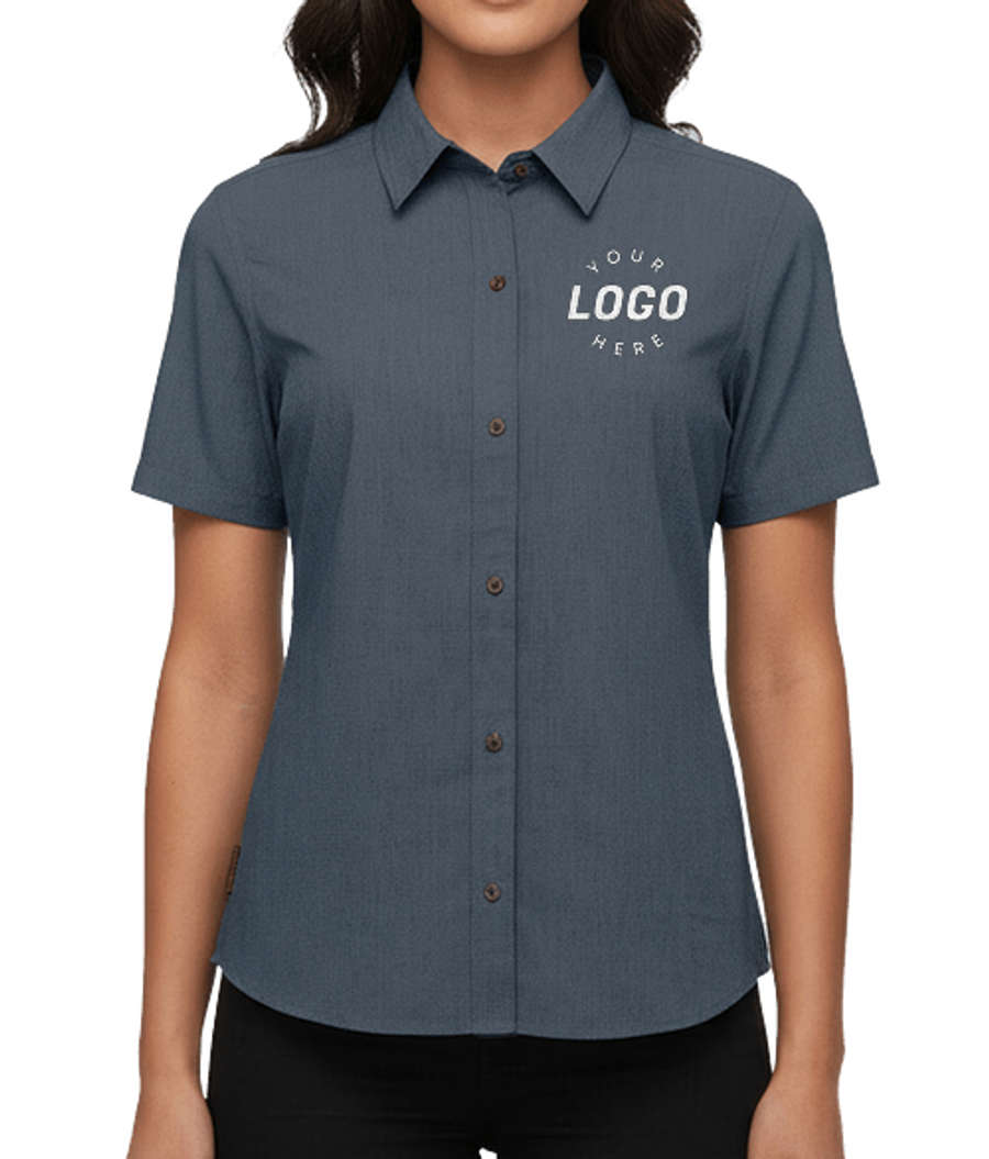 Stormtech Women’s Azores Quick Dry Short Sleeve Shirt in Dark Denim Heather
