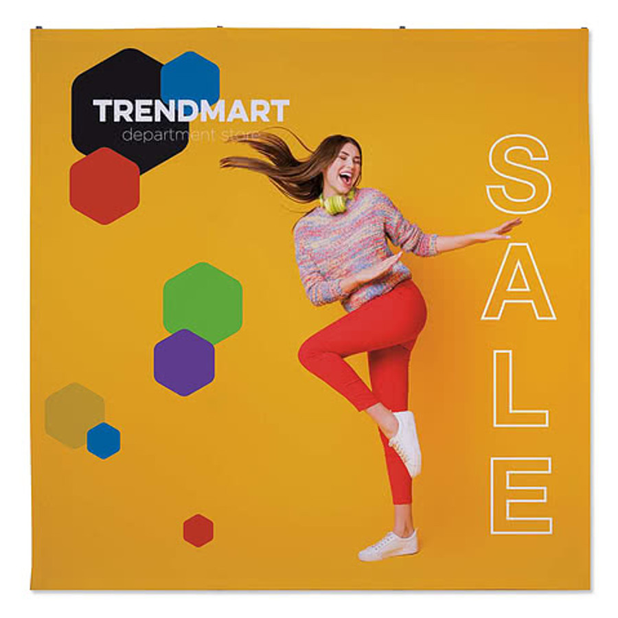 Full Color 90" x 89.5"' Straight Splash Portable Banner Display Kit in Red