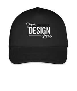 Mega Cap Five‑Panel Foam Snapback Trucker Hat - Color: Black