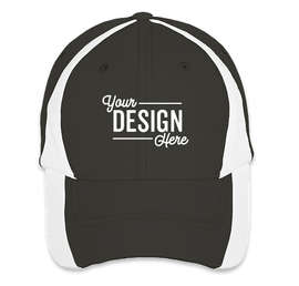 Sport-Tek Colorblock Performance Hat - Color: Black / White