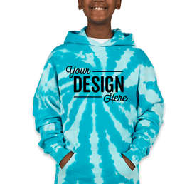 Port & Company Youth Tie-Dye Pullover Hoodie - Color: Turquoise