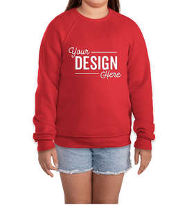 Bella + Canvas Youth Ultra Soft Crewneck Sweatshirt - Color: Red