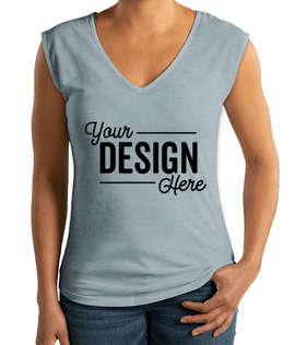 Next Level Women's Slim Fit Festival V-Neck Tank - Color: Stonewash Denim
