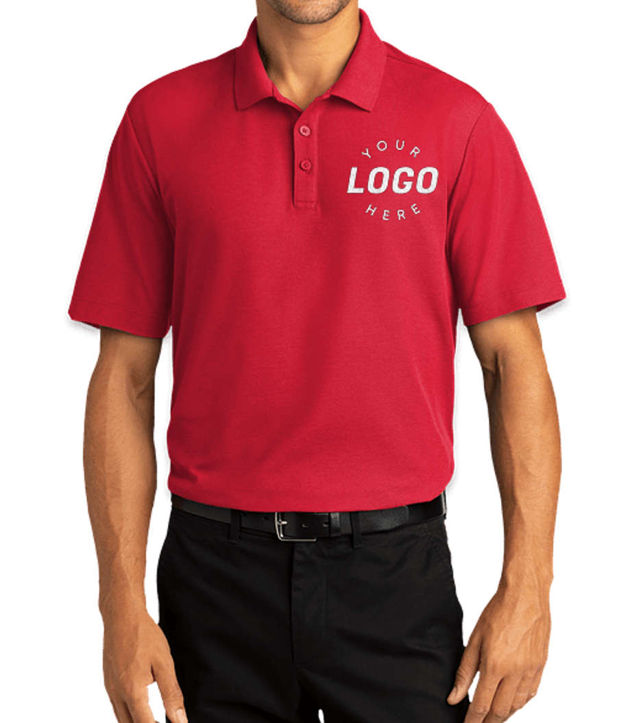 Port Authority SuperPro React Polo - Embroidered in Rich Red