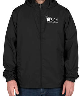 Elevate Darien Packable Lightweight Hooded Full-Zip Windbreaker - Color: Black