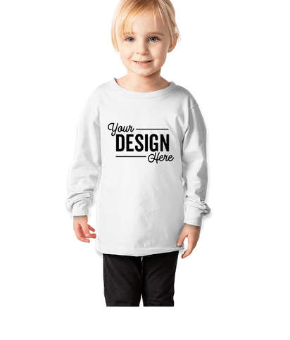 Bella + Canvas Toddler Jersey Long Sleeve T‑shirt - White