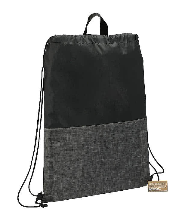 Ash Zipper Recycled Drawstring Bag