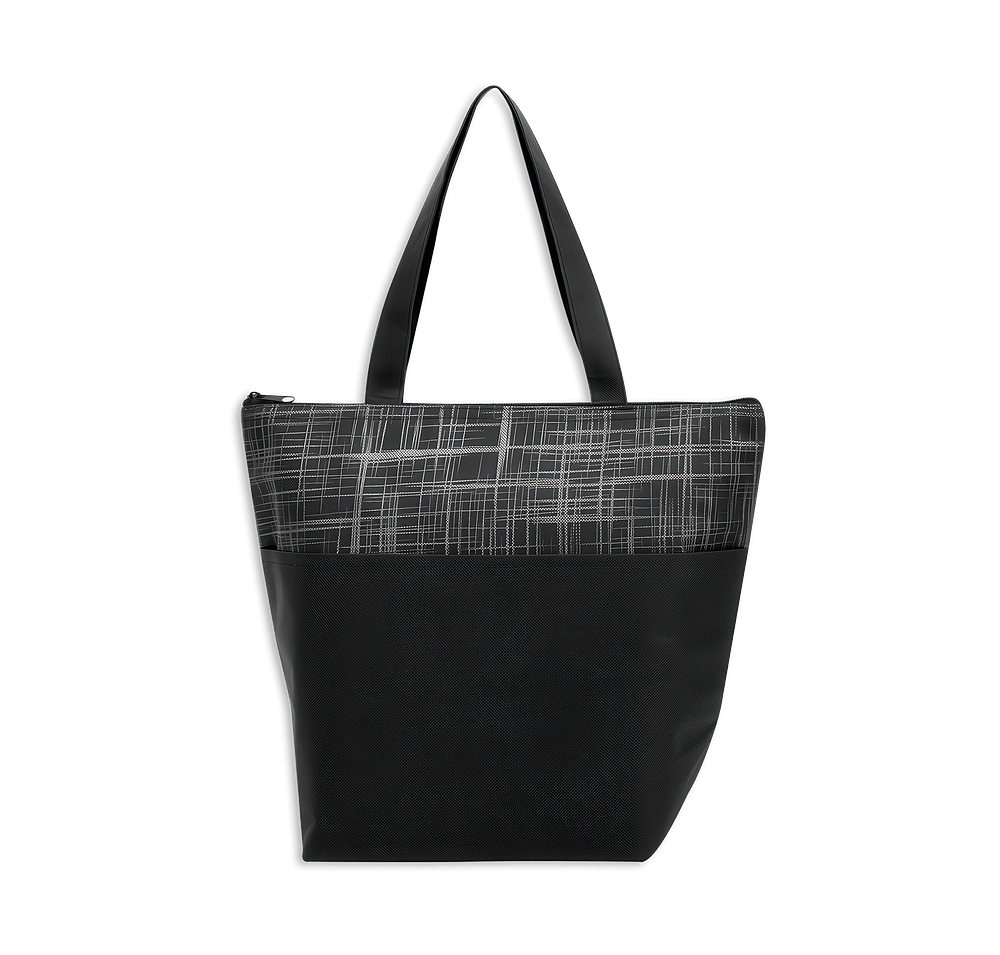 Crosshatch Non-Woven 14 Can Cooler Tote Bag-default