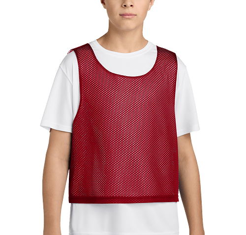 Sport-Tek Youth Lacrosse Reversible Pinnie in Deep Red / White