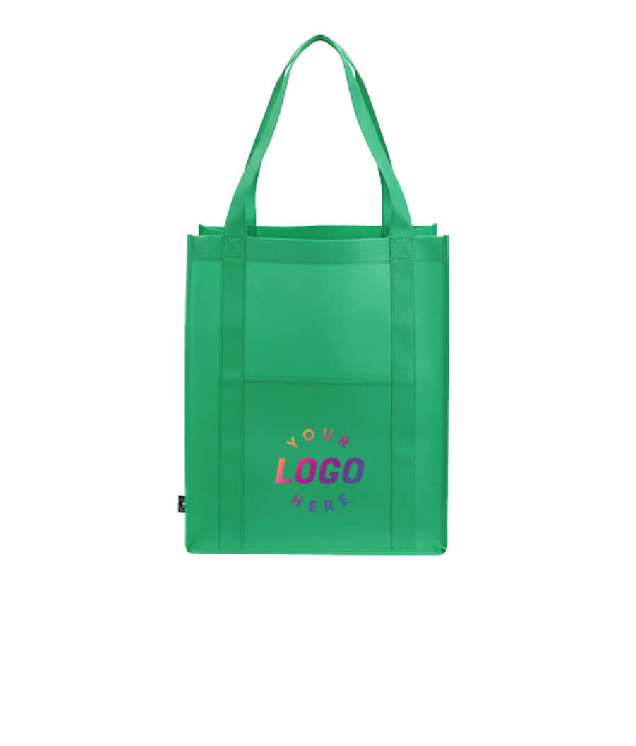 Full Color Sunray Recycled Reusable Shopping Tote Bag in Lime Green