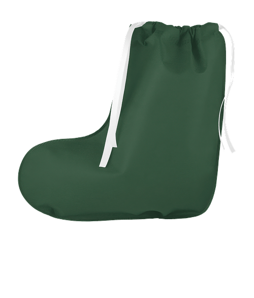Stocking Shaped Non-Woven Gift Bag in GREEN WITH WHITE