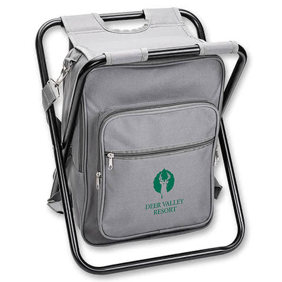 Riverbend Foldable Cooler Backpack & Chair in Gray