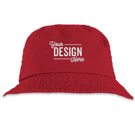 Mega Cap Cotton Twill Bucket Hat - Color: Red