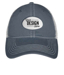 Ahead Oval Patch Trucker Hat - Color: Navy / White
