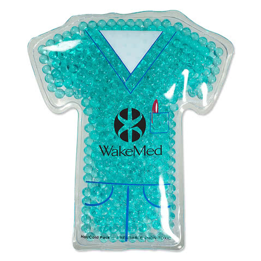 Nurse Scrubs Shaped Hot/Cold Reusable Gel Beads Pack in Blue