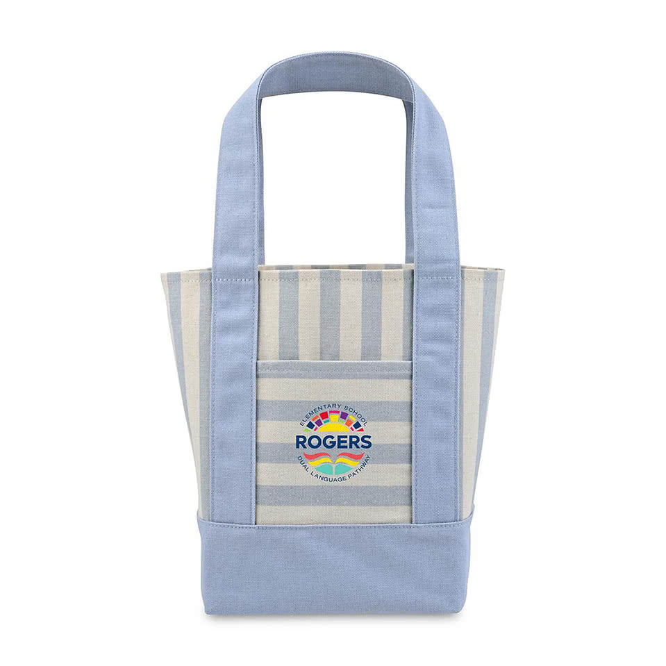 Mini Striped Cotton Canvas Tote Bag