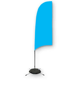 Full Color 9’ Streamline Razor Flag with Cross Base - Color: Columbia Blue