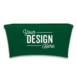 Full Color 6' Stretch Tablecloth - Color: Forest Green
