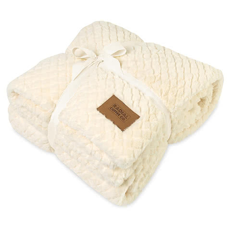 Laser Engraved Luxe Nordic Throw Blanket in Cream