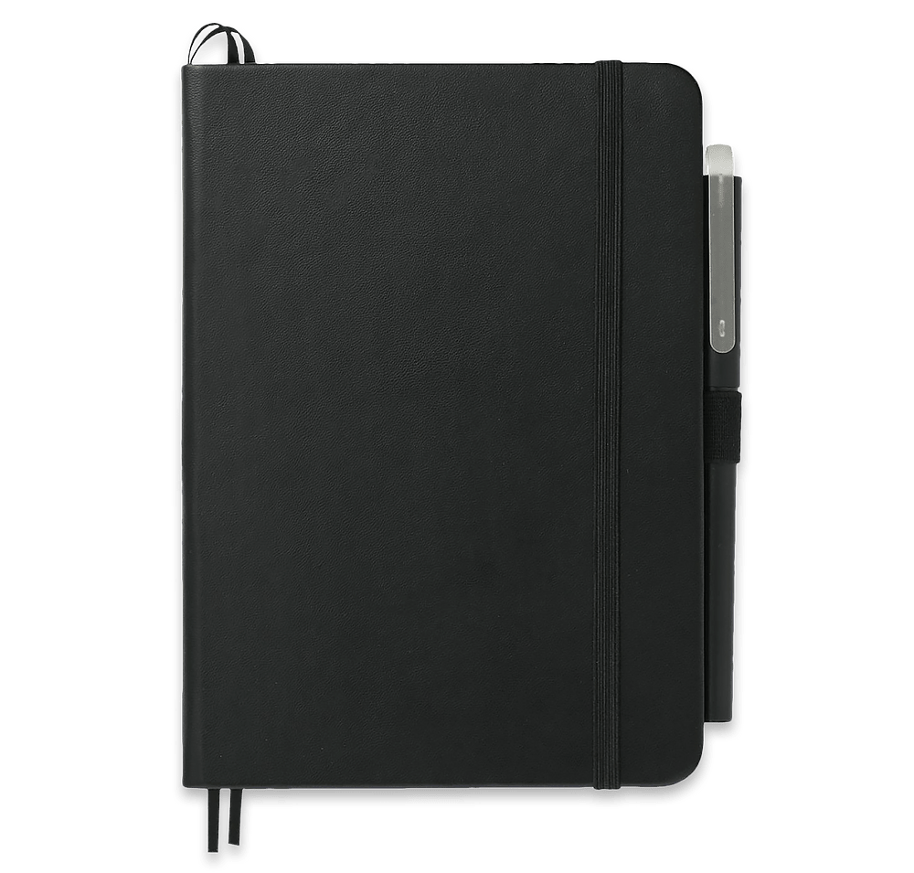 Bulleting Hard Cover Bound Notebook with Pen-default