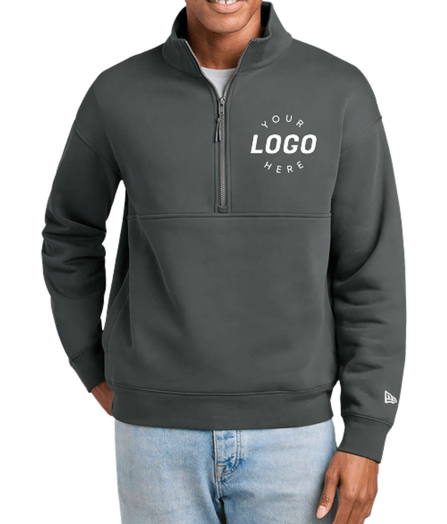 New Era Heritage Fleece Half Zip Sweatshirt in Graphite