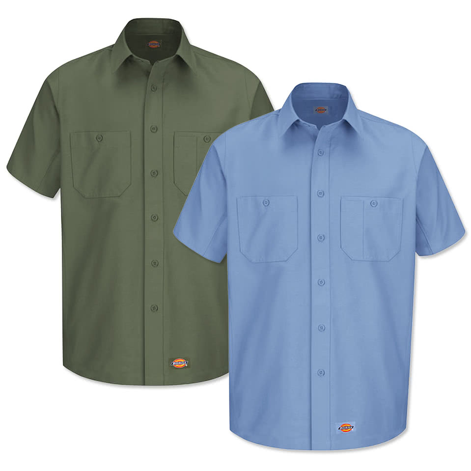 Custom Dickies Canvas Short Sleeve Work Shirt - Design Work Shirts
