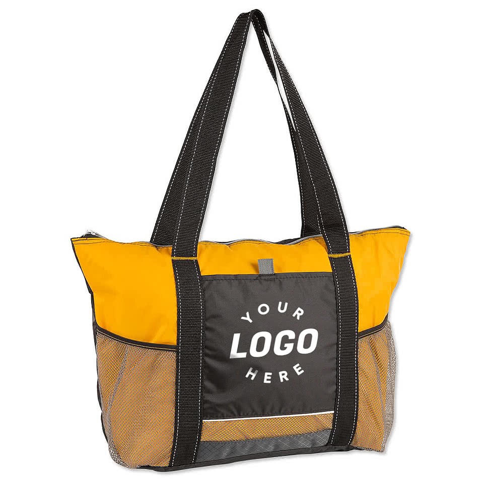Colorblock Zippered Insulated 24 Can Cooler Tote Bag
