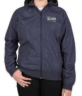 Sport-Tek Women's Embossed Full Zip Hooded Jacket - Color: True Navy / True Navy