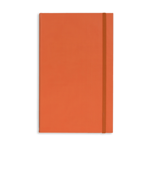 Castelli Debossed Tucson Banded Medio Lined Hard Cover Notebook Gift Set in Orange w/ Black Pen