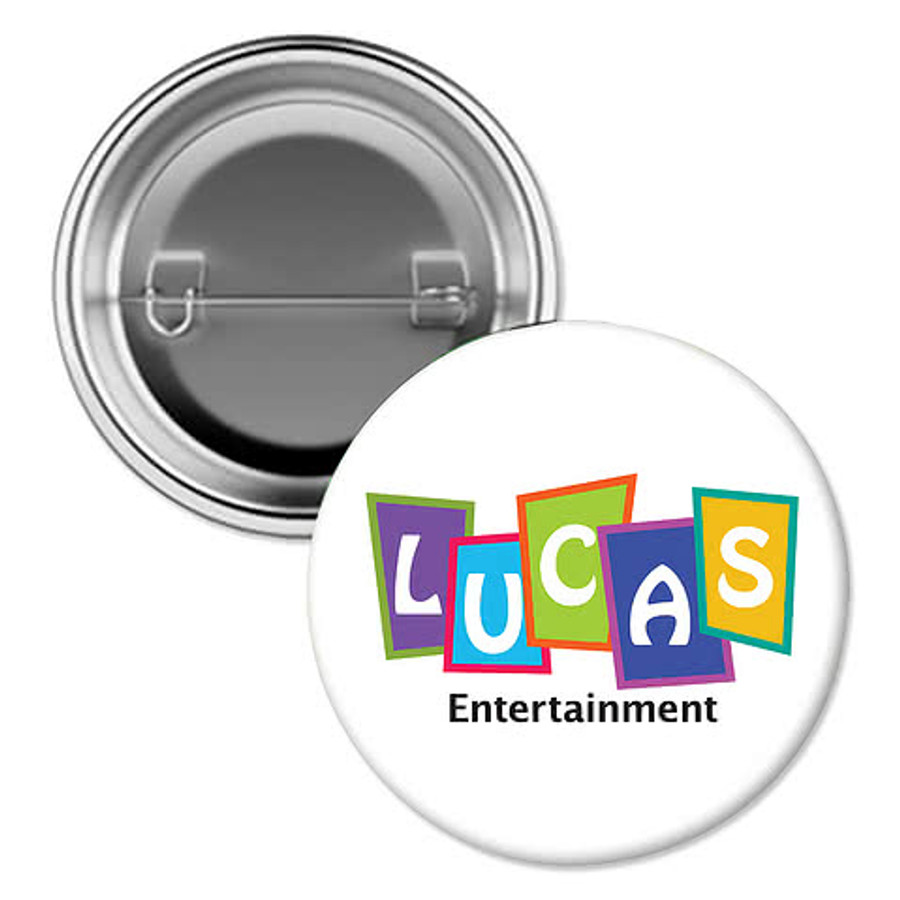 Full Color 3" Pin Back Button in Silver