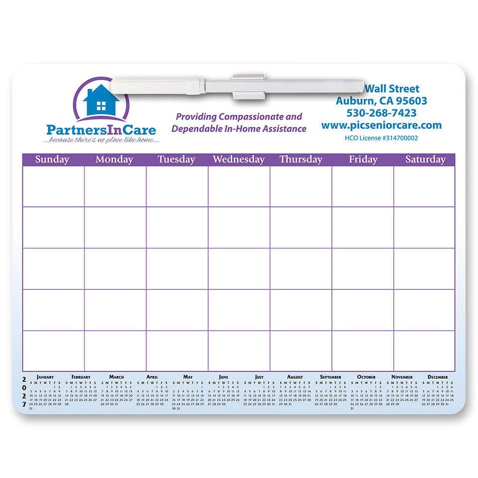 Memo Board Calendar w/ Rem Adh