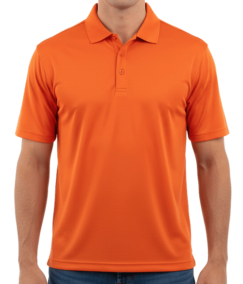 Burnside Sport Recycled Performance Polo in Bright Orange