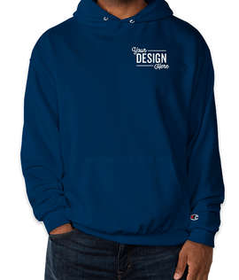 Embroidered Champion Powerblend Pullover Hoodie - Color: Late Night Blue