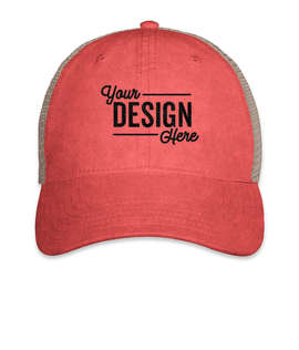 Otto Cap Comfy Fit Unstructured Trucker Hat - Color: Red / Red / Khaki