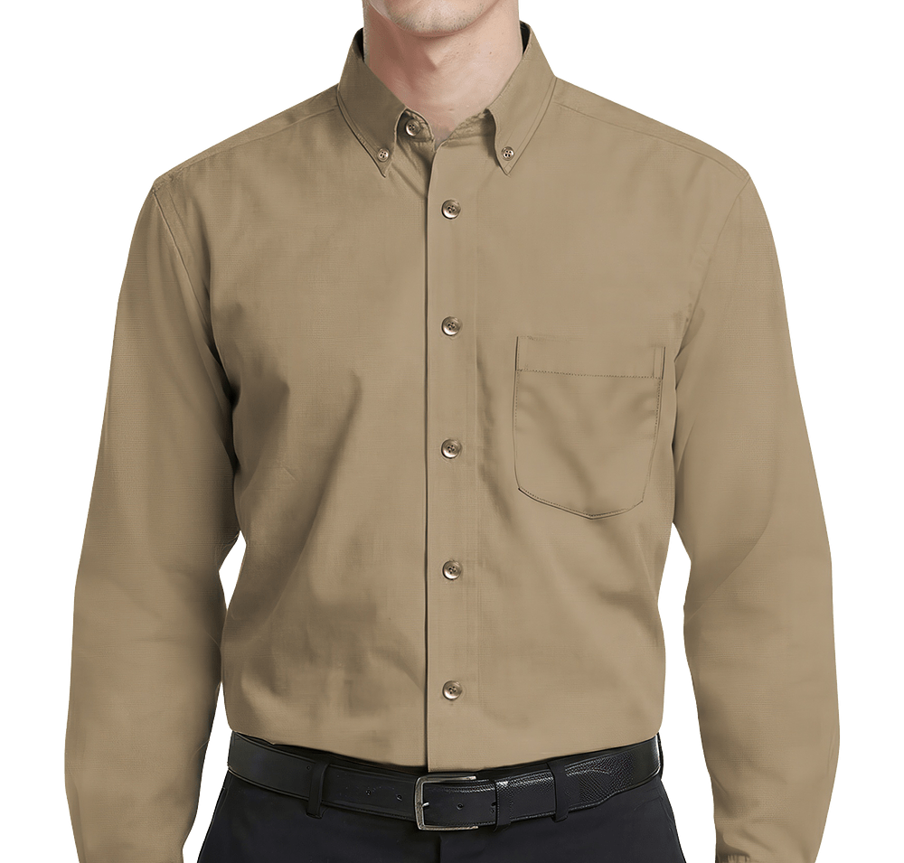 Blue Generation Superblend Poplin Matching Buttons Dress Shirt - Embroidered-default