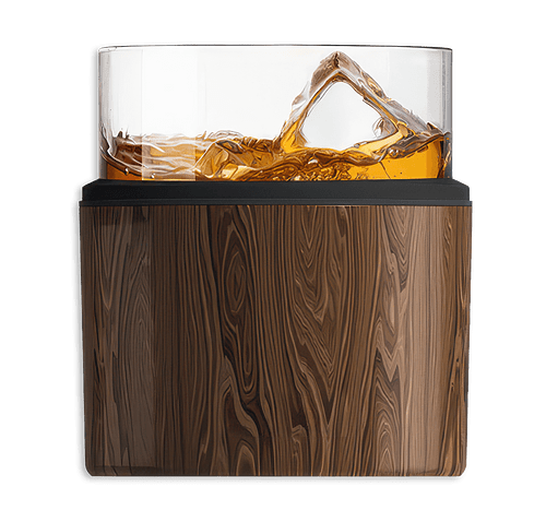 Asobu Laser Engraved 10 oz. On the Rocks Old Fashioned Insulated Cooler Glass in Wood