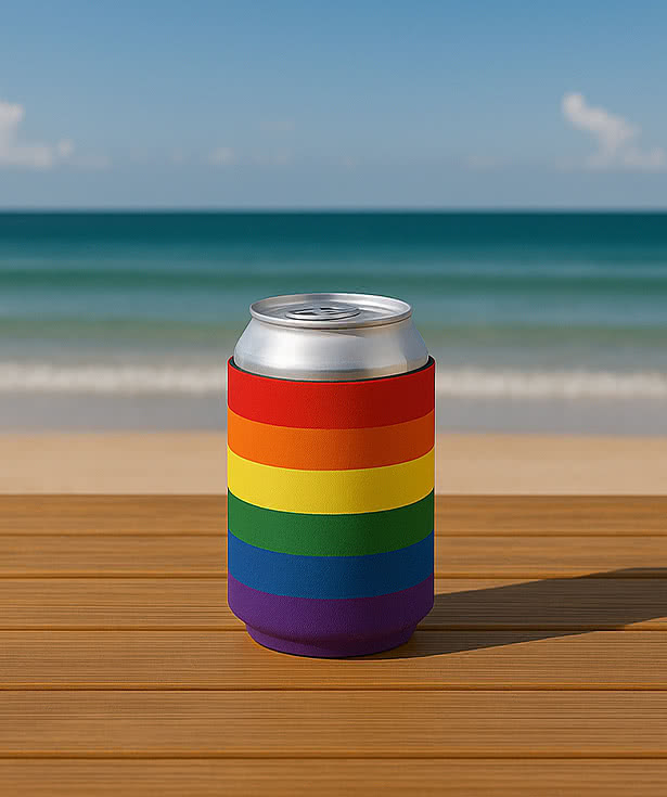 Rainbow Kan-Tastic Collapsible Can Cooler