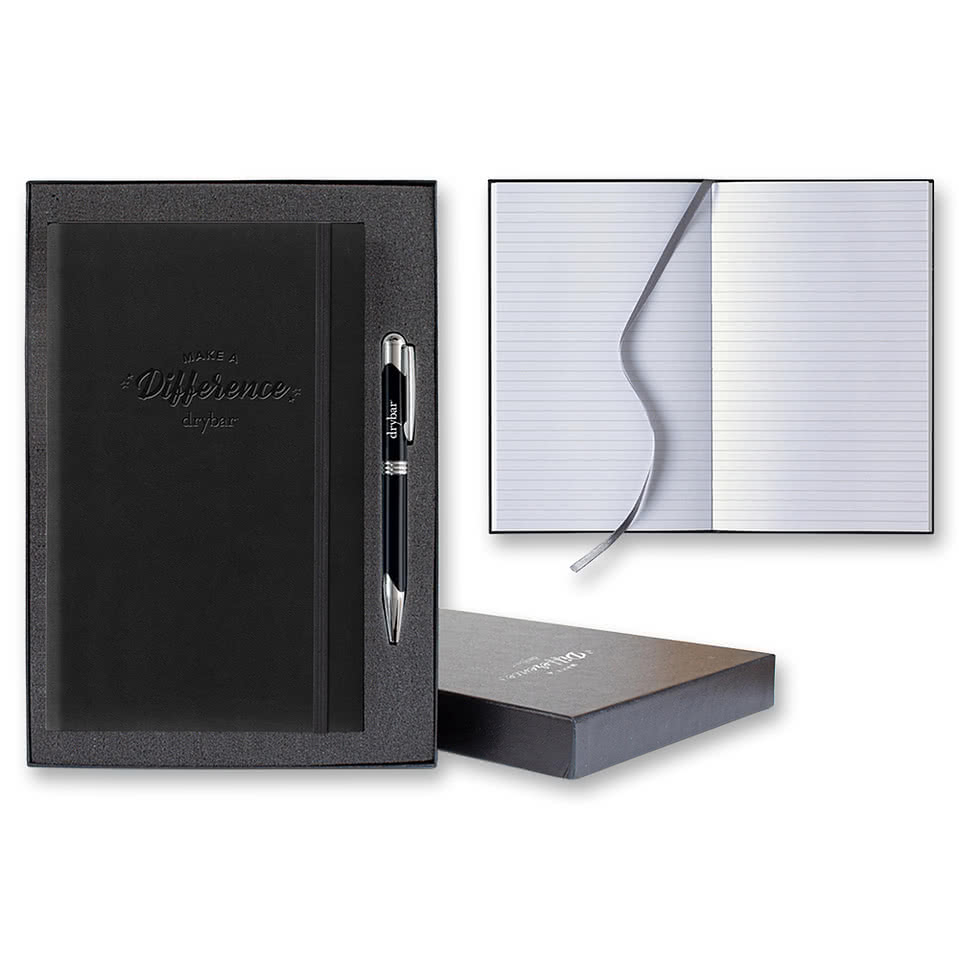 Castelli Debossed Tucson Banded Medio Lined Hard Cover Notebook Gift Set