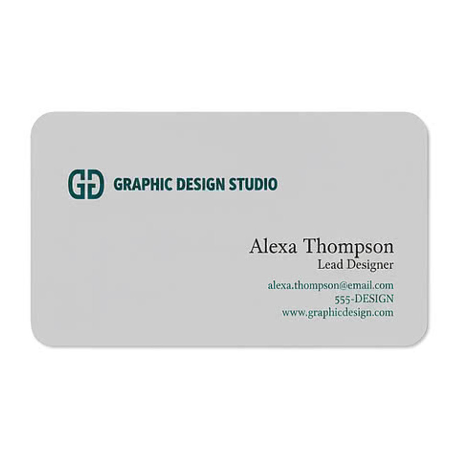 Full Color 2" x 3.5" Horizontal Rounded Corner Business Cards in White